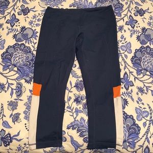 Navy color block Zella cropped leggings